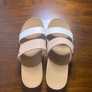 Reef Women's Two-Strap Slide Sandals - White & Blush Pink